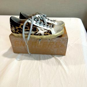 Golden Goose Leopard Superstar Sneakers